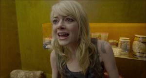 Best Supporting Actress nominee Emma Stone is Sam. Thomson's angry, spoiled daughter, in Birdman